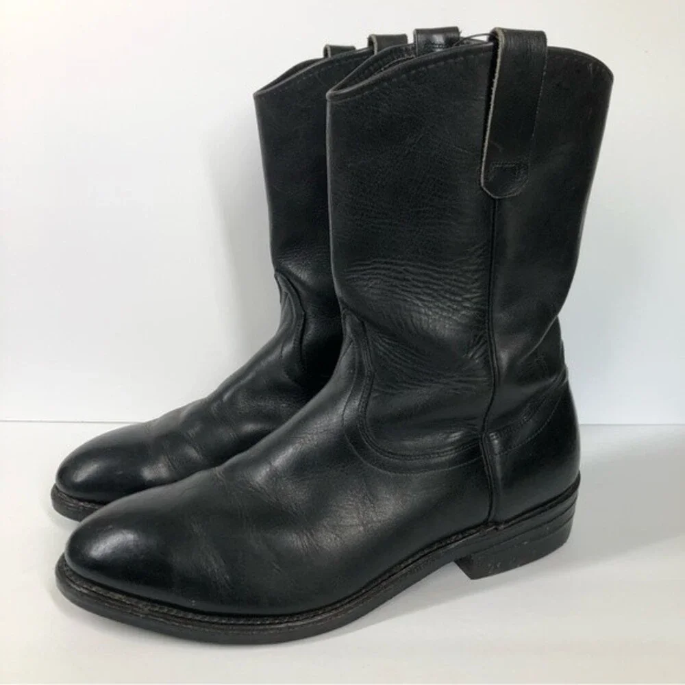 Vintage Red Wing Black Leather Peco Boots 14092 2290 SiE 12D
